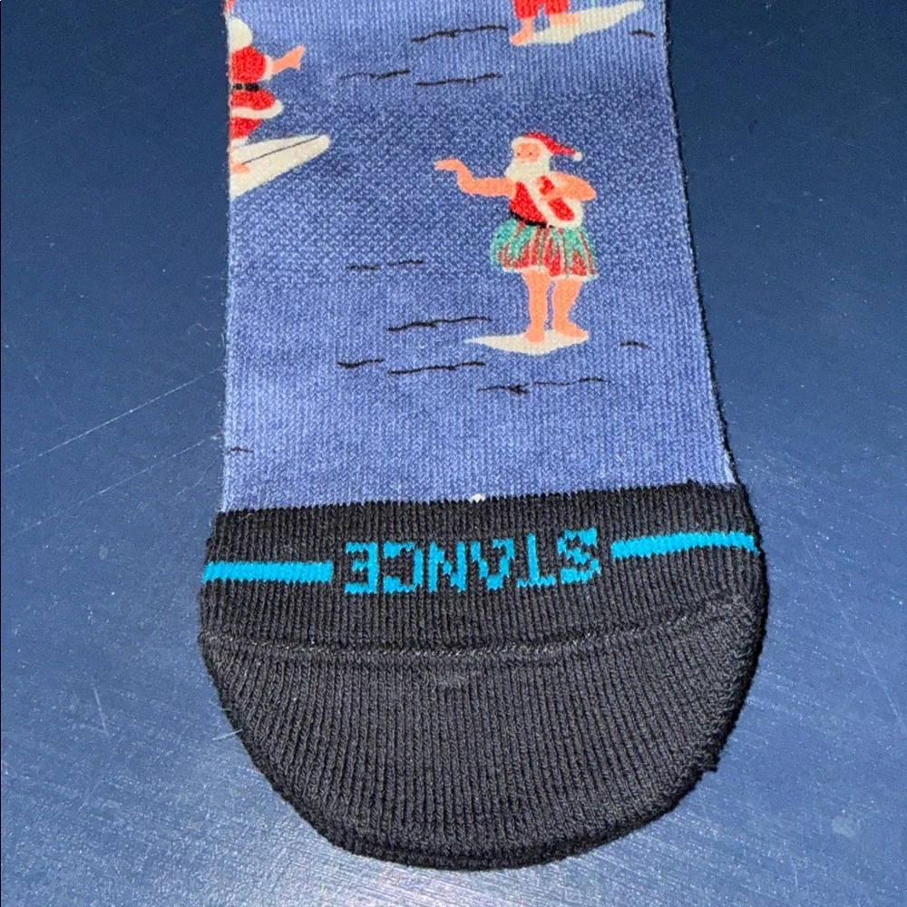 Stance Holiday Surfing Santa Socks - Blue and Black